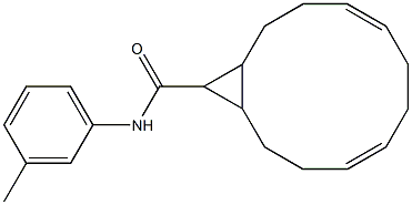 N-(3-methylphenyl)bicyclo[10.1.0]trideca-4,8-diene-13-carboxamide Struktur