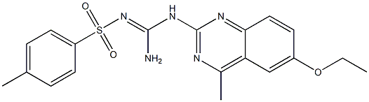 N-{amino[(6-ethoxy-4-methyl-2-quinazolinyl)amino]methylene}-4-methylbenzenesulfonamide Struktur