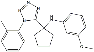 3-methoxy-N-{1-[1-(2-methylphenyl)-1H-tetraazol-5-yl]cyclopentyl}aniline Struktur