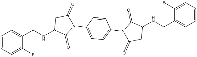 3-[(2-fluorobenzyl)amino]-1-(4-{3-[(2-fluorobenzyl)amino]-2,5-dioxo-1-pyrrolidinyl}phenyl)-2,5-pyrrolidinedione Struktur