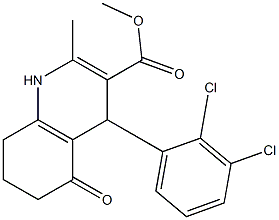 methyl 4-(2,3-dichlorophenyl)-2-methyl-5-oxo-1,4,5,6,7,8-hexahydroquinoline-3-carboxylate Struktur