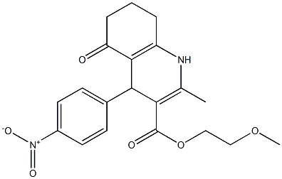 2-methoxyethyl 4-{4-nitrophenyl}-2-methyl-5-oxo-1,4,5,6,7,8-hexahydroquinoline-3-carboxylate Struktur