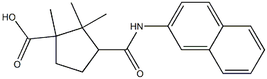 1,2,2-trimethyl-3-[(2-naphthylamino)carbonyl]cyclopentanecarboxylic acid Struktur