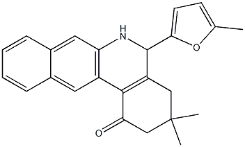 3,3-dimethyl-5-(5-methyl-2-furyl)-3,4,5,6-tetrahydrobenzo[b]phenanthridin-1(2H)-one Struktur