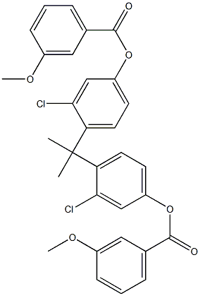 3-chloro-4-(1-{2-chloro-4-[(3-methoxybenzoyl)oxy]phenyl}-1-methylethyl)phenyl 3-methoxybenzoate Struktur