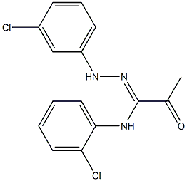 N-(2-chlorophenyl)-N'-(3-chlorophenyl)-2-oxopropanehydrazonamide Struktur