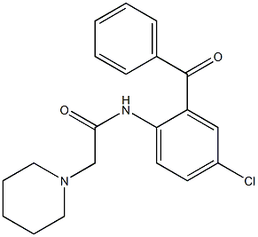 N-(2-benzoyl-4-chlorophenyl)-2-(1-piperidinyl)acetamide Struktur