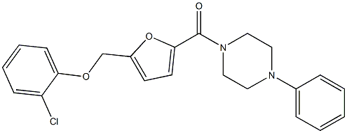 1-{5-[(2-chlorophenoxy)methyl]-2-furoyl}-4-phenylpiperazine Struktur