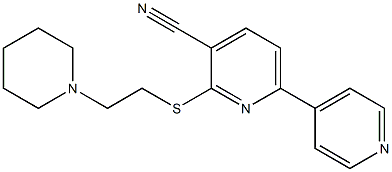 3-cyano-2-[(2-piperidin-1-ylethyl)sulfanyl]-6,4'-bipyridine Struktur