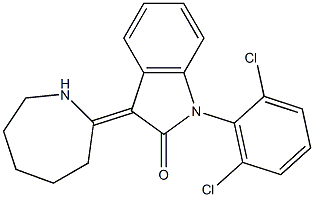 3-(2-azepanylidene)-1-(2,6-dichlorophenyl)-1,3-dihydro-2H-indol-2-one Struktur