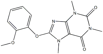 8-(2-methoxyphenoxy)-1,3,7-trimethyl-3,7-dihydro-1H-purine-2,6-dione Struktur