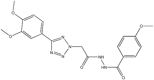 2-[5-(3,4-dimethoxyphenyl)-2H-tetraazol-2-yl]-N'-(4-methoxybenzoyl)acetohydrazide Struktur