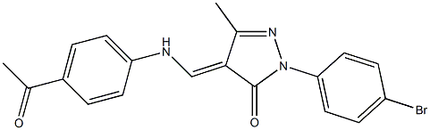 4-[(4-acetylanilino)methylene]-2-(4-bromophenyl)-5-methyl-2,4-dihydro-3H-pyrazol-3-one Struktur