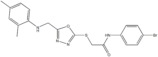 N-(4-bromophenyl)-2-[(5-{[(2,4-dimethylphenyl)amino]methyl}-1,3,4-oxadiazol-2-yl)sulfanyl]acetamide Struktur