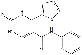 6-methyl-N-(2-methylphenyl)-2-oxo-4-(2-thienyl)-1,2,3,4-tetrahydro-5-pyrimidinecarboxamide Struktur