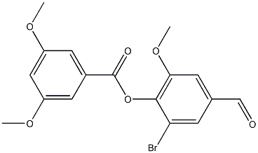 2-bromo-4-formyl-6-methoxyphenyl 3,5-dimethoxybenzoate Struktur