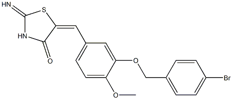 5-{3-[(4-bromobenzyl)oxy]-4-methoxybenzylidene}-2-imino-1,3-thiazolidin-4-one Struktur