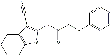 N-(3-cyano-4,5,6,7-tetrahydro-1-benzothien-2-yl)-2-(phenylsulfanyl)acetamide Struktur