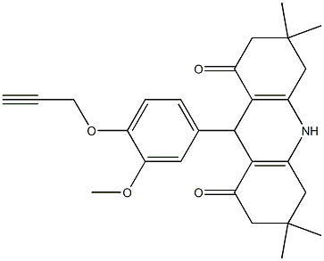 9-[3-methoxy-4-(2-propynyloxy)phenyl]-3,3,6,6-tetramethyl-3,4,6,7,9,10-hexahydro-1,8(2H,5H)-acridinedione Struktur