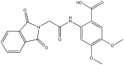 2-{[(1,3-dioxo-1,3-dihydro-2H-isoindol-2-yl)acetyl]amino}-4,5-bis(methyloxy)benzoic acid Struktur