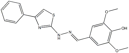 4-hydroxy-3,5-dimethoxybenzaldehyde (4-phenyl-1,3-thiazol-2-yl)hydrazone Struktur