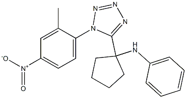 5-(1-anilinocyclopentyl)-1-{4-nitro-2-methylphenyl}-1H-tetraazole Struktur