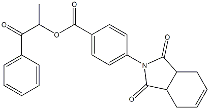 1-methyl-2-oxo-2-phenylethyl 4-(1,3-dioxo-1,3,3a,4,7,7a-hexahydro-2H-isoindol-2-yl)benzoate Struktur