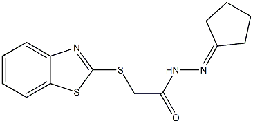 2-(1,3-benzothiazol-2-ylsulfanyl)-N'-cyclopentylideneacetohydrazide Struktur