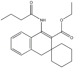 ethyl 1-(butyrylamino)-3,4-dihydrospiro[naphthalene-3,1'-cyclohexane]-2-carboxylate Struktur