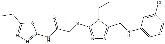 2-({5-[(3-chloroanilino)methyl]-4-ethyl-4H-1,2,4-triazol-3-yl}sulfanyl)-N-(5-ethyl-1,3,4-thiadiazol-2-yl)acetamide Struktur