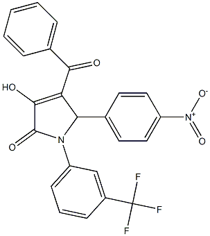 4-benzoyl-3-hydroxy-5-{4-nitrophenyl}-1-[3-(trifluoromethyl)phenyl]-1,5-dihydro-2H-pyrrol-2-one Struktur