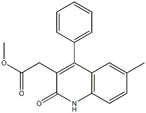 methyl (6-methyl-2-oxo-4-phenyl-1,2-dihydro-3-quinolinyl)acetate Struktur