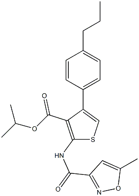 isopropyl 2-{[(5-methyl-3-isoxazolyl)carbonyl]amino}-4-(4-propylphenyl)-3-thiophenecarboxylate Struktur