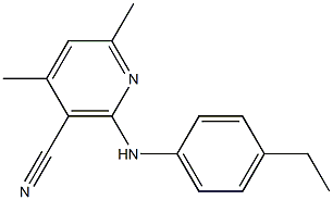 2-(4-ethylanilino)-4,6-dimethylnicotinonitrile Struktur