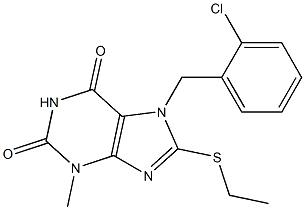 7-(2-chlorobenzyl)-8-(ethylsulfanyl)-3-methyl-3,7-dihydro-1H-purine-2,6-dione Struktur