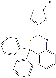 2-(5-bromo-2-furyl)-4,4-diphenyl-1,4-dihydro-2H-3,1-benzoxazine Struktur