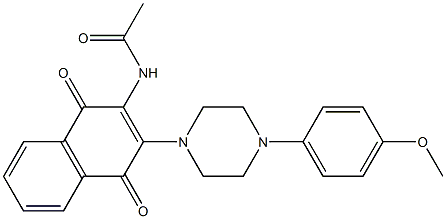 N-{3-[4-(4-methoxyphenyl)-1-piperazinyl]-1,4-dioxo-1,4-dihydro-2-naphthalenyl}acetamide Struktur