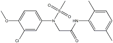 2-[3-chloro-4-methoxy(methylsulfonyl)anilino]-N-(2,5-dimethylphenyl)acetamide Struktur