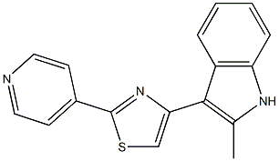 2-methyl-3-[2-(4-pyridinyl)-1,3-thiazol-4-yl]-1H-indole Struktur