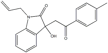 1-allyl-3-hydroxy-3-[2-(4-methylphenyl)-2-oxoethyl]-1,3-dihydro-2H-indol-2-one Struktur