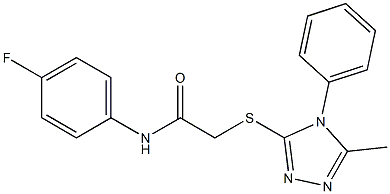 N-(4-fluorophenyl)-2-[(5-methyl-4-phenyl-4H-1,2,4-triazol-3-yl)sulfanyl]acetamide Struktur