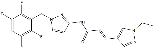 3-(1-ethyl-1H-pyrazol-4-yl)-N-[1-(2,3,5,6-tetrafluorobenzyl)-1H-pyrazol-3-yl]acrylamide Struktur