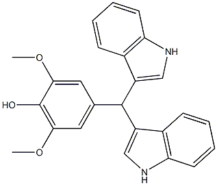 4-[di(1H-indol-3-yl)methyl]-2,6-dimethoxyphenol Struktur