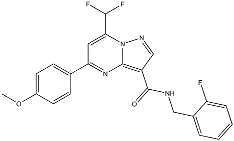 7-(difluoromethyl)-N-(2-fluorobenzyl)-5-(4-methoxyphenyl)pyrazolo[1,5-a]pyrimidine-3-carboxamide Struktur