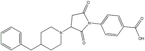 4-[3-(4-benzyl-1-piperidinyl)-2,5-dioxo-1-pyrrolidinyl]benzoic acid Struktur