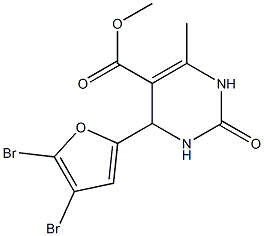 methyl 4-(4,5-dibromo-2-furyl)-6-methyl-2-oxo-1,2,3,4-tetrahydro-5-pyrimidinecarboxylate Struktur