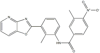 4-nitro-3-methyl-N-(2-methyl-3-[1,3]oxazolo[4,5-b]pyridin-2-ylphenyl)benzamide Struktur