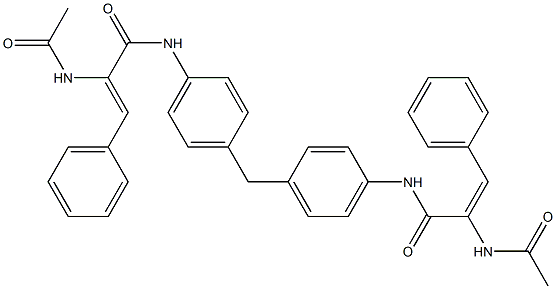 2-(acetylamino)-N-[4-(4-{[2-(acetylamino)-3-phenylacryloyl]amino}benzyl)phenyl]-3-phenylacrylamide Struktur