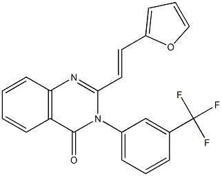 2-[2-(2-furyl)vinyl]-3-[3-(trifluoromethyl)phenyl]-4(3H)-quinazolinone Struktur