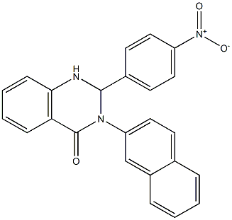 2-{4-nitrophenyl}-3-(2-naphthyl)-2,3-dihydro-4(1H)-quinazolinone Struktur